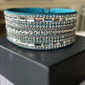 Sparkling Silver and Teal Bracelet